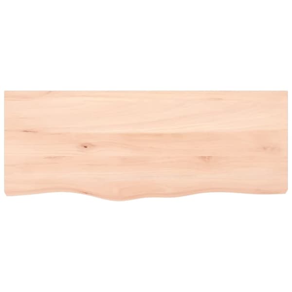 vidaXL væghylde 100x40x(2-6) cm ubehandlet massivt egetræ