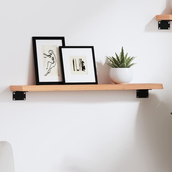 vidaXL Seinähylly vaaleanruskea 60x10x2 cm käsitelty täystammi