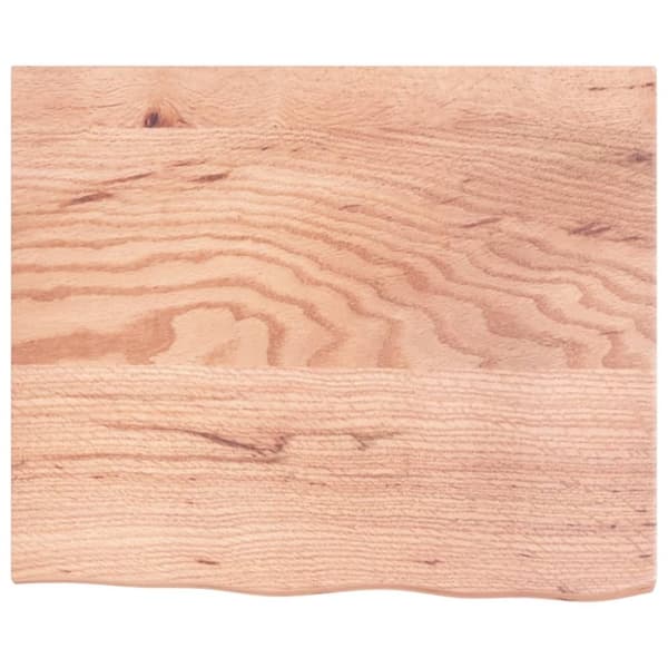 vidaXL Vägghylla ljusbrun 60x50x2 cm behandlad massiv ek