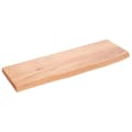 Miniatyrbilde 1 av 7: vidaXL Vegghylle lysebrun 60x20x2 cm behandlet heltre eik