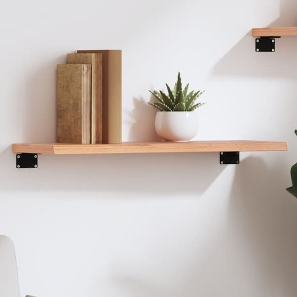 vidaXL Seinähylly vaaleanruskea 60x20x2 cm käsitelty täystammi