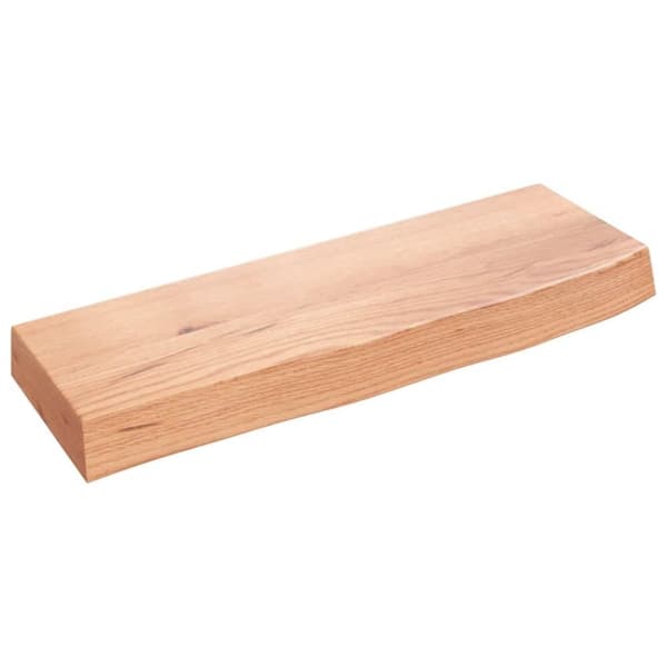 vidaXL Vegghylle lysebrun 60x20x6 cm behandlet heltre eik