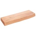 Miniatyrbilde 1 av 8: vidaXL Vegghylle lysebrun 60x20x6 cm behandlet heltre eik