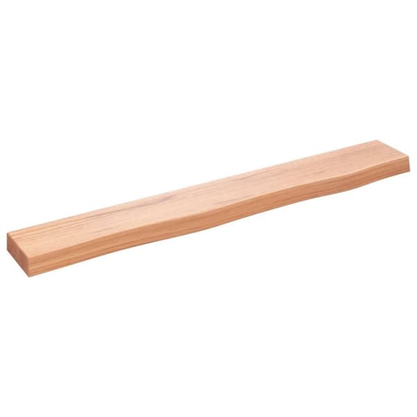 vidaXL væghylde 80x10x4 cm behandlet massivt egetræ lysebrun