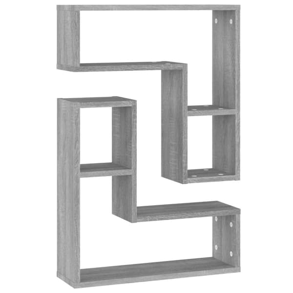 vidaXL Vegghyller 2 stk grå sonoma 50x15x50 cm konstruert tre