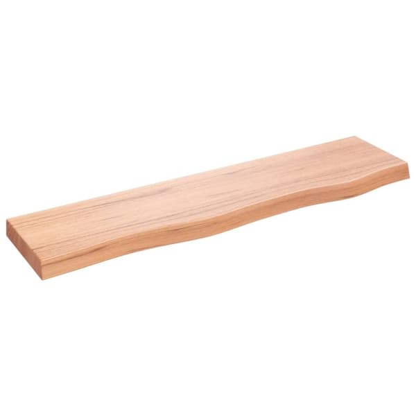 vidaXL væghylde 80x20x4 cm behandlet massivt egetræ lysebrun