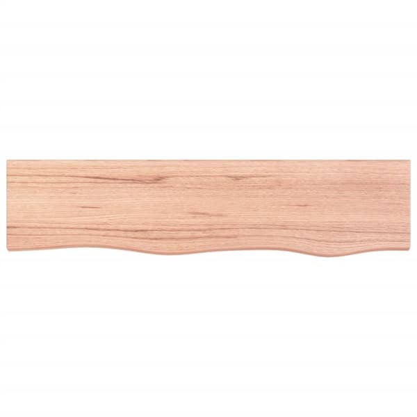 vidaXL væghylde 80x20x4 cm behandlet massivt egetræ lysebrun
