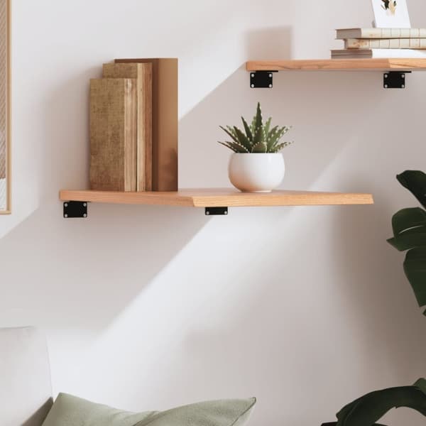 vidaXL Vägghylla ljusbrun 40x50x2 cm behandlad massiv ek