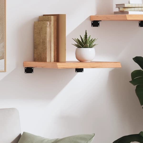 vidaXL Vägghylla ljusbrun 40x40x(2-4) cm behandlad massiv ek