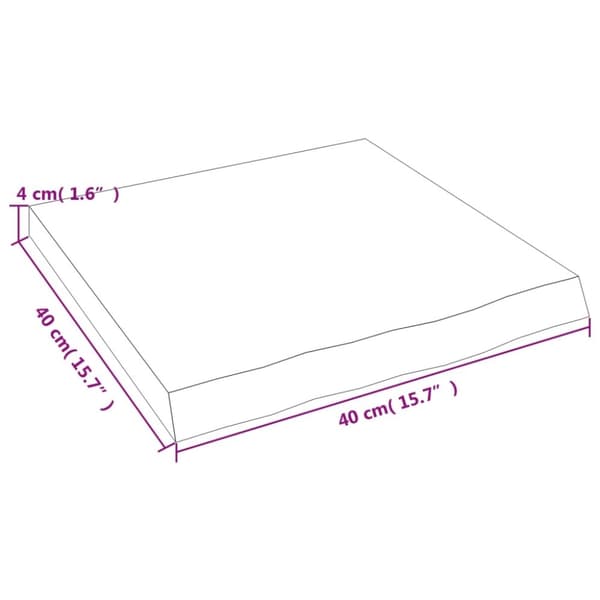 vidaXL Vägghylla ljusbrun 40x40x(2-4) cm behandlad massiv ek