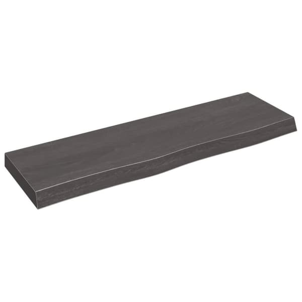 vidaXL Vägghylla mörkbrun 100x30x(2-6) cm behandlad massiv ek