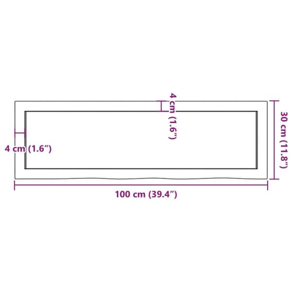 vidaXL Vägghylla mörkbrun 100x30x(2-6) cm behandlad massiv ek