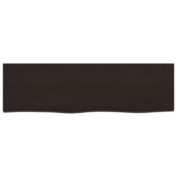 vidaXL væghylde 100x30x(2-6) cm behandlet massivt egetræ mørkebrun