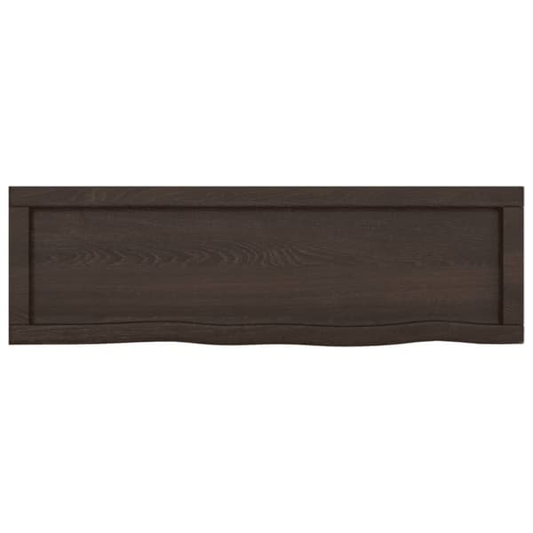 vidaXL væghylde 100x30x(2-6) cm behandlet massivt egetræ mørkebrun