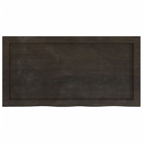 vidaXL væghylde 80x40x(2-4) cm behandlet massivt egetræ mørkebrun