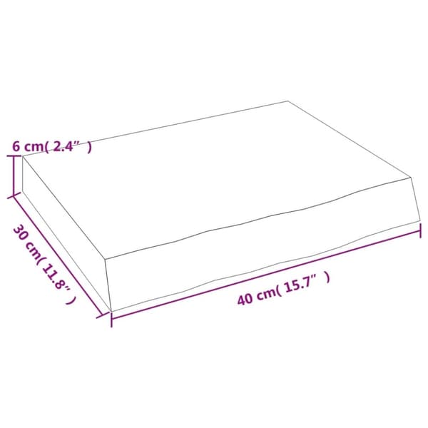 vidaXL Vägghylla mörkbrun 40x30x(2-6) cm behandlad massiv ek