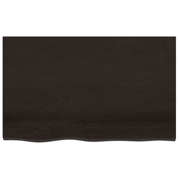 vidaXL væghylde 80x50x2 cm behandlet massivt egetræ mørkebrun