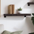 Miniatyrbilde 4 av 8: vidaXL Vegghylle mørkebrun 60x20x6 cm behandlet heltre eik