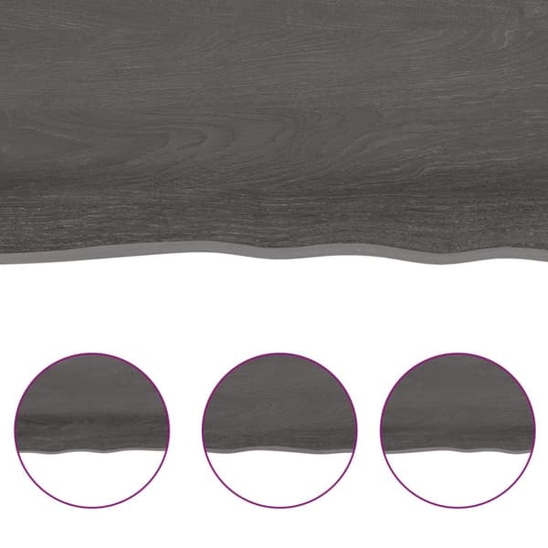 vidaXL væghylde 40x50x(2-6) cm behandlet massivt egetræ mørkebrun
