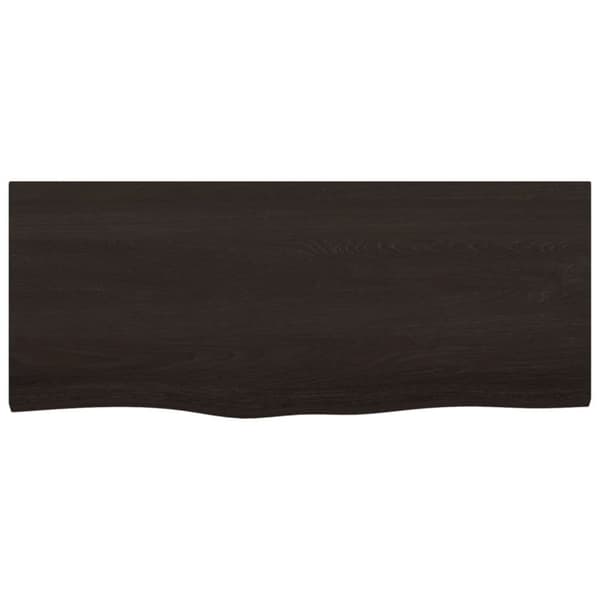 vidaXL Vägghylla mörkbrun 100x40x(2-4) cm behandlad massiv ek