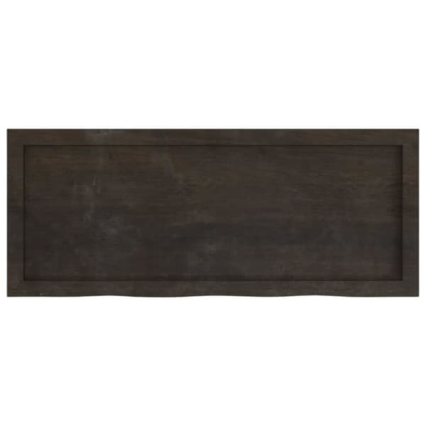 vidaXL Vägghylla mörkbrun 100x40x(2-4) cm behandlad massiv ek