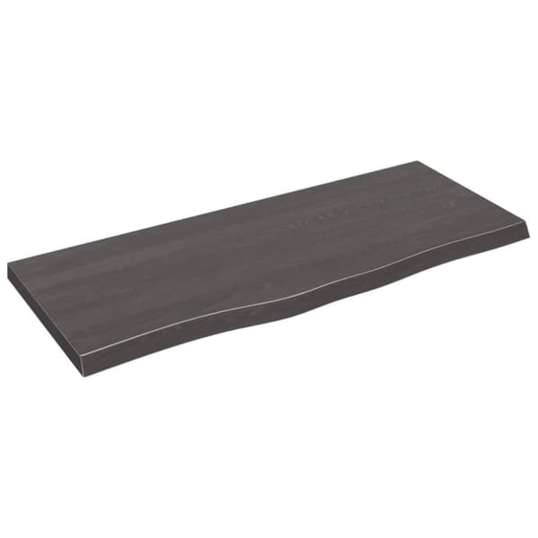 vidaXL Vägghylla mörkbrun 100x40x(2-4) cm behandlad massiv ek