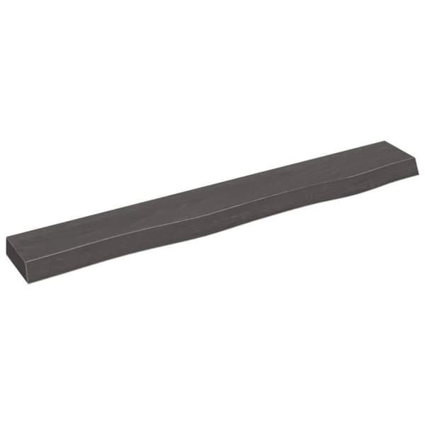 vidaXL væghylde 80x10x4 cm behandlet massivt egetræ mørkebrun