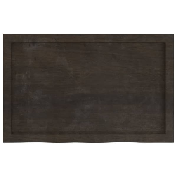 vidaXL væghylde 80x50x(2-4) cm behandlet massivt egetræ mørkebrun