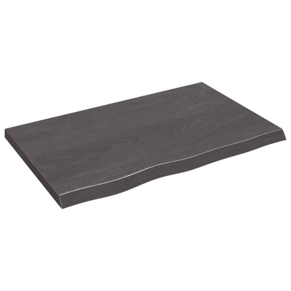 vidaXL væghylde 80x50x(2-4) cm behandlet massivt egetræ mørkebrun