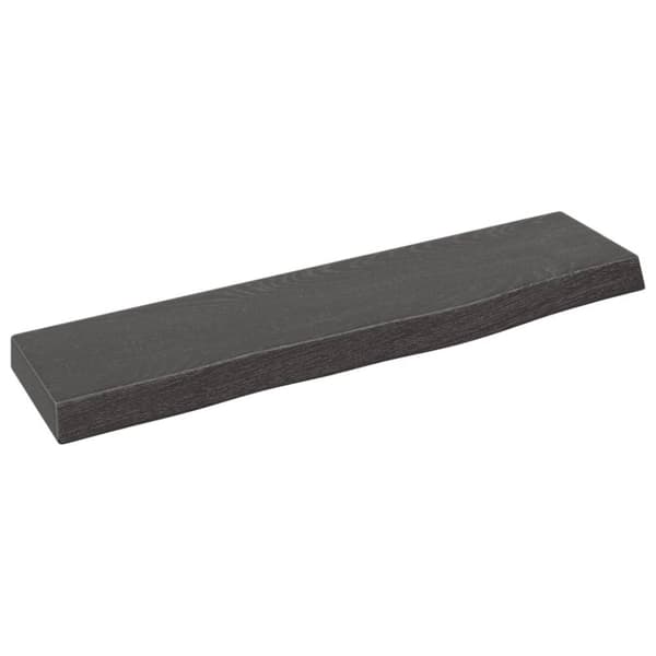 vidaXL væghylde 40x10x2 cm behandlet massivt egetræ mørkebrun