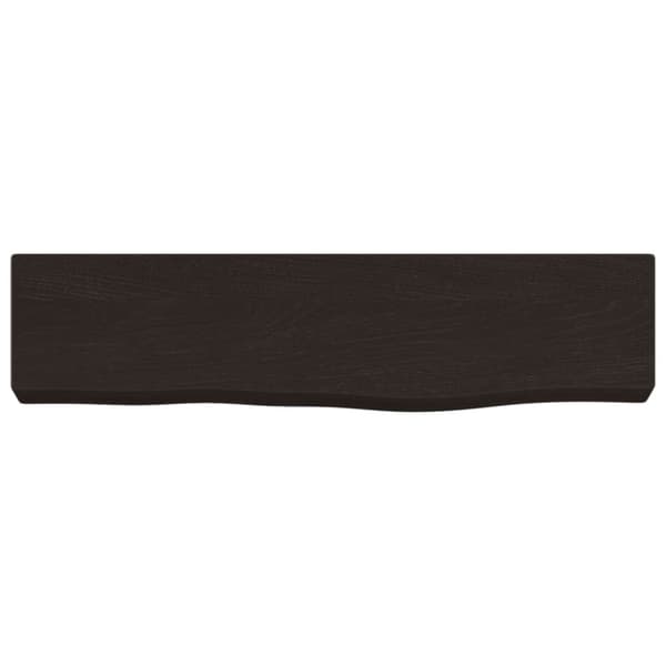 vidaXL væghylde 40x10x4 cm behandlet massivt egetræ mørkebrun