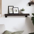 Miniatyrbilde 4 av 8: vidaXL Vegghylle mørkebrun 60x10x6 cm behandlet heltre eik