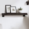 Miniatyrbilde 2 av 8: vidaXL Vegghylle mørkebrun 60x10x6 cm behandlet heltre eik