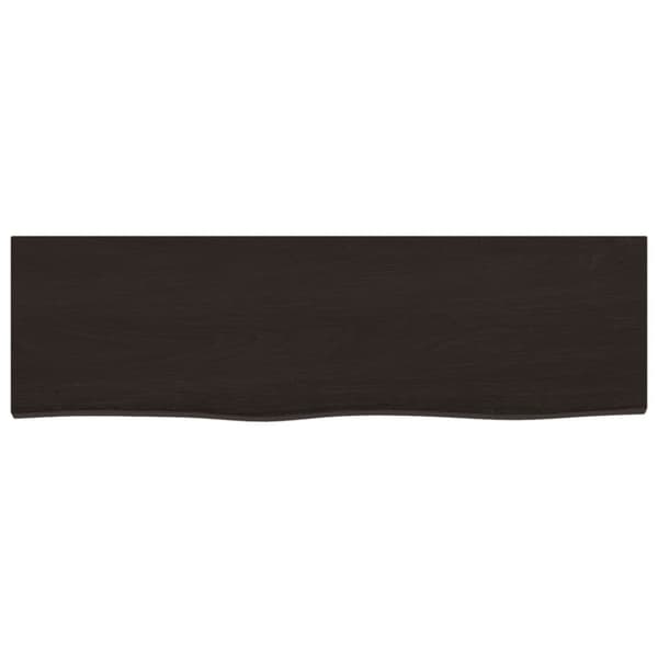 vidaXL Vägghylla mörkbrun 100x30x2 cm behandlad massiv ek