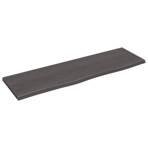 vidaXL Vägghylla mörkbrun 100x30x2 cm behandlad massiv ek