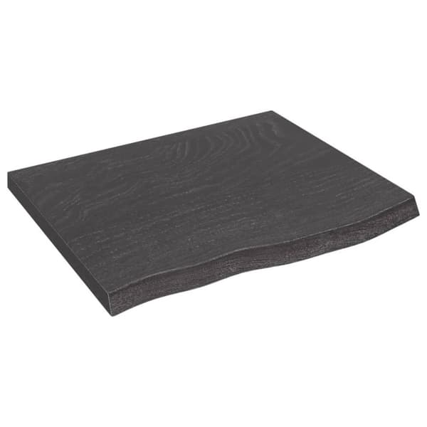 vidaXL væghylde 60x50x(2-4) cm behandlet massivt egetræ mørkebrun