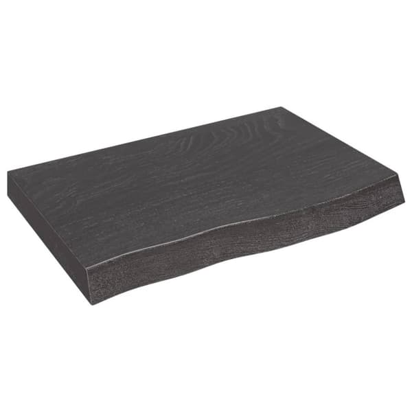 vidaXL væghylde 60x40x(2-6) cm behandlet massivt egetræ mørkebrun