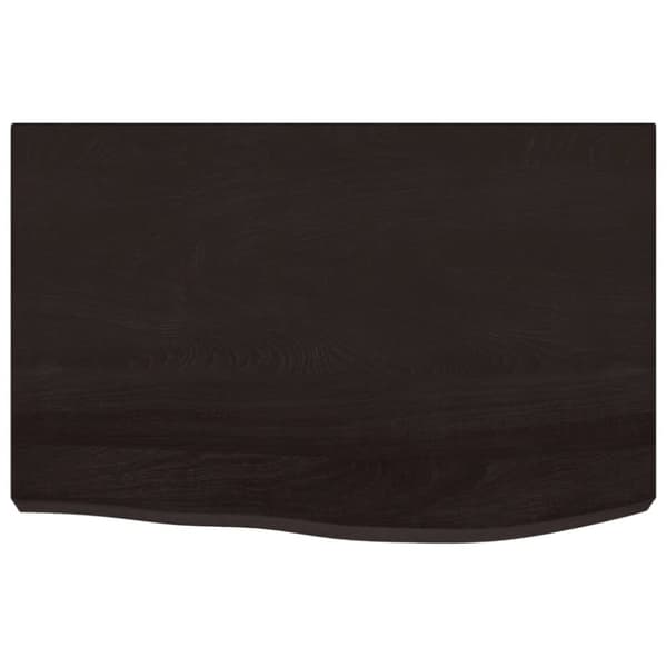 vidaXL væghylde 60x40x(2-6) cm behandlet massivt egetræ mørkebrun