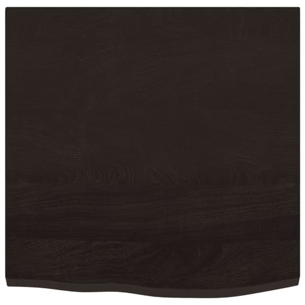 vidaXL væghylde 60x60x2 cm behandlet massivt egetræ mørkebrun