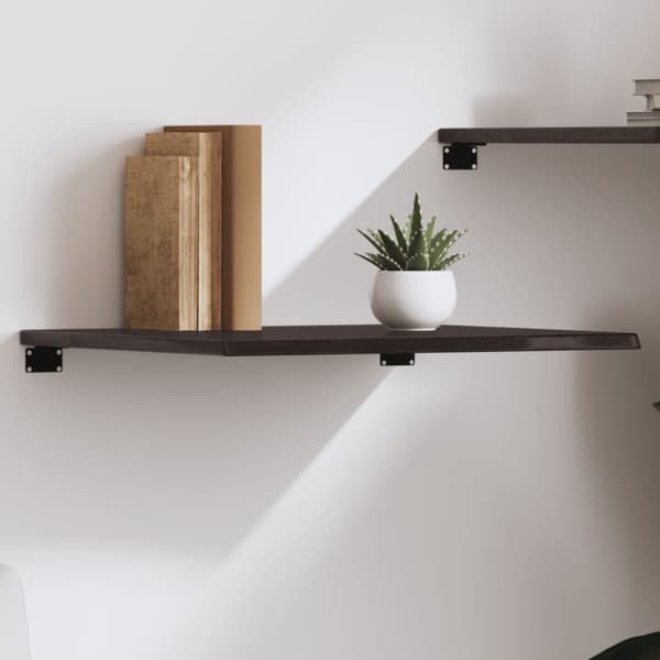 vidaXL væghylde 60x60x2 cm behandlet massivt egetræ mørkebrun