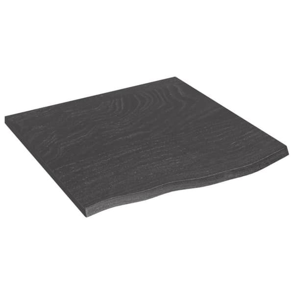 vidaXL væghylde 60x60x2 cm behandlet massivt egetræ mørkebrun