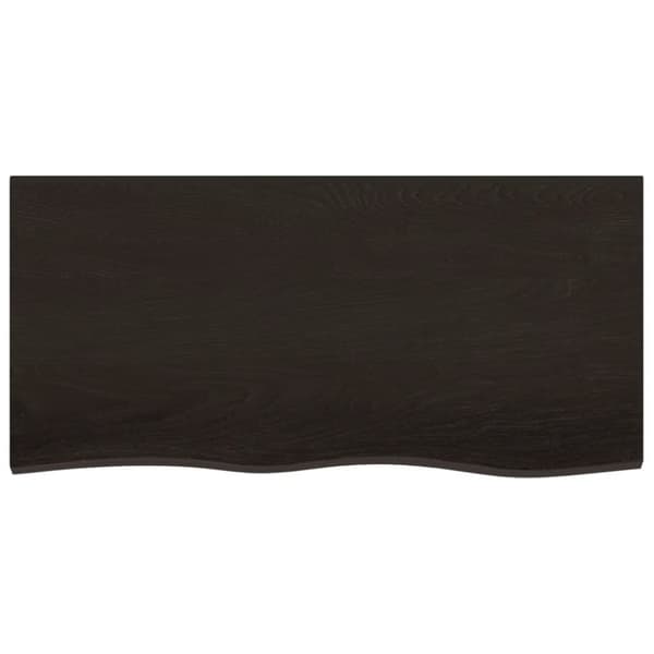 vidaXL Vägghylla mörkbrun 100x50x(2-4) cm behandlad massiv ek