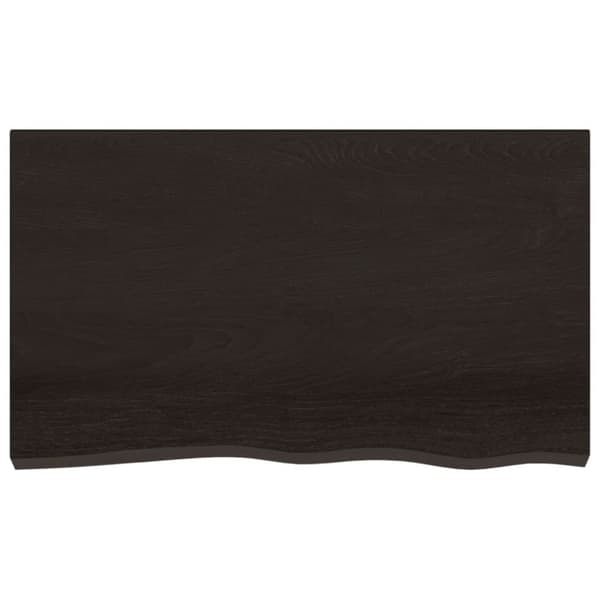 vidaXL Vägghylla mörkbrun 100x60x(2-6) cm behandlad massiv ek