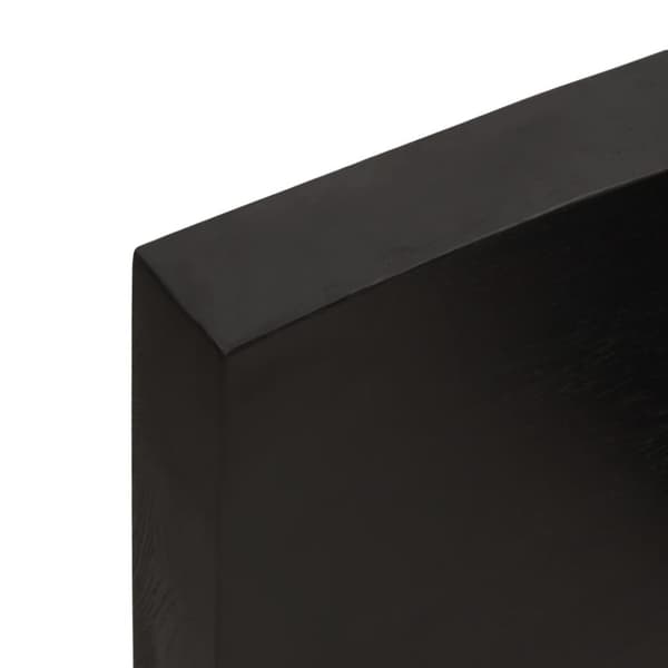 vidaXL væghylde 80x20x6 cm behandlet massivt egetræ mørkebrun