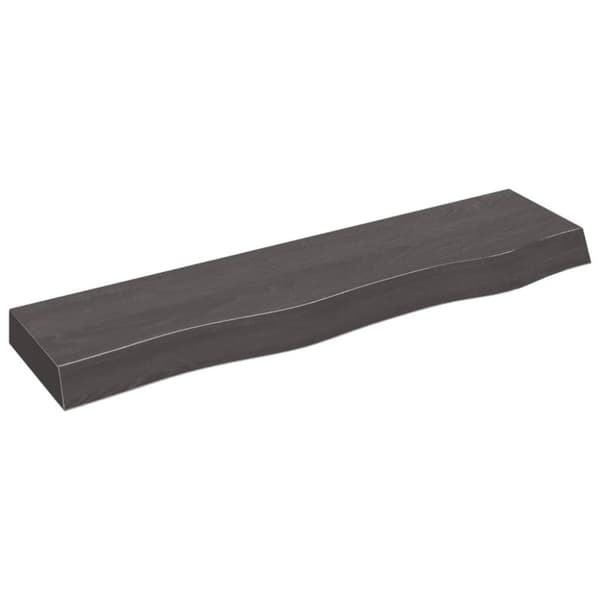 vidaXL væghylde 80x20x6 cm behandlet massivt egetræ mørkebrun