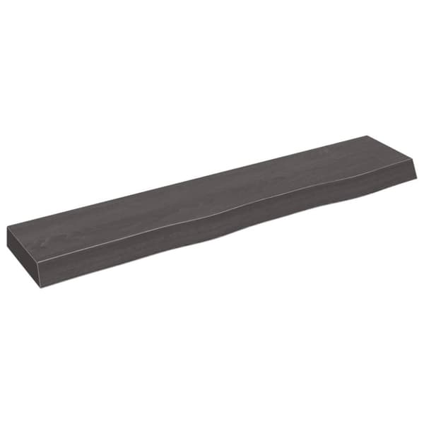 vidaXL væghylde 100x20x6 cm behandlet massivt egetræ mørkebrun