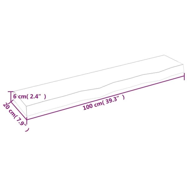 vidaXL Vägghylla mörkbrun 100x20x6 cm behandlad massiv ek