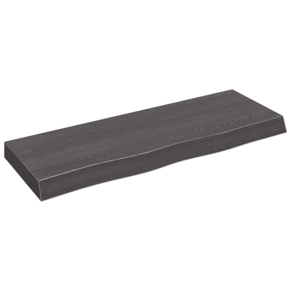 vidaXL Vägghylla mörkbrun 80x30x(2-6) cm behandlad massiv ek