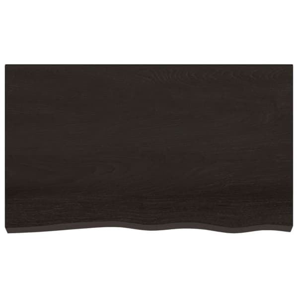 vidaXL væghylde 100x60x(2-4) cm behandlet massivt egetræ mørkebrun