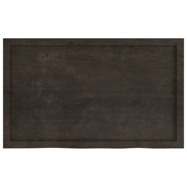 vidaXL væghylde 100x60x(2-4) cm behandlet massivt egetræ mørkebrun